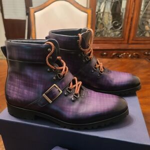 Ambrogio Men's Hiking Boot in Purple Patina Sz 10
